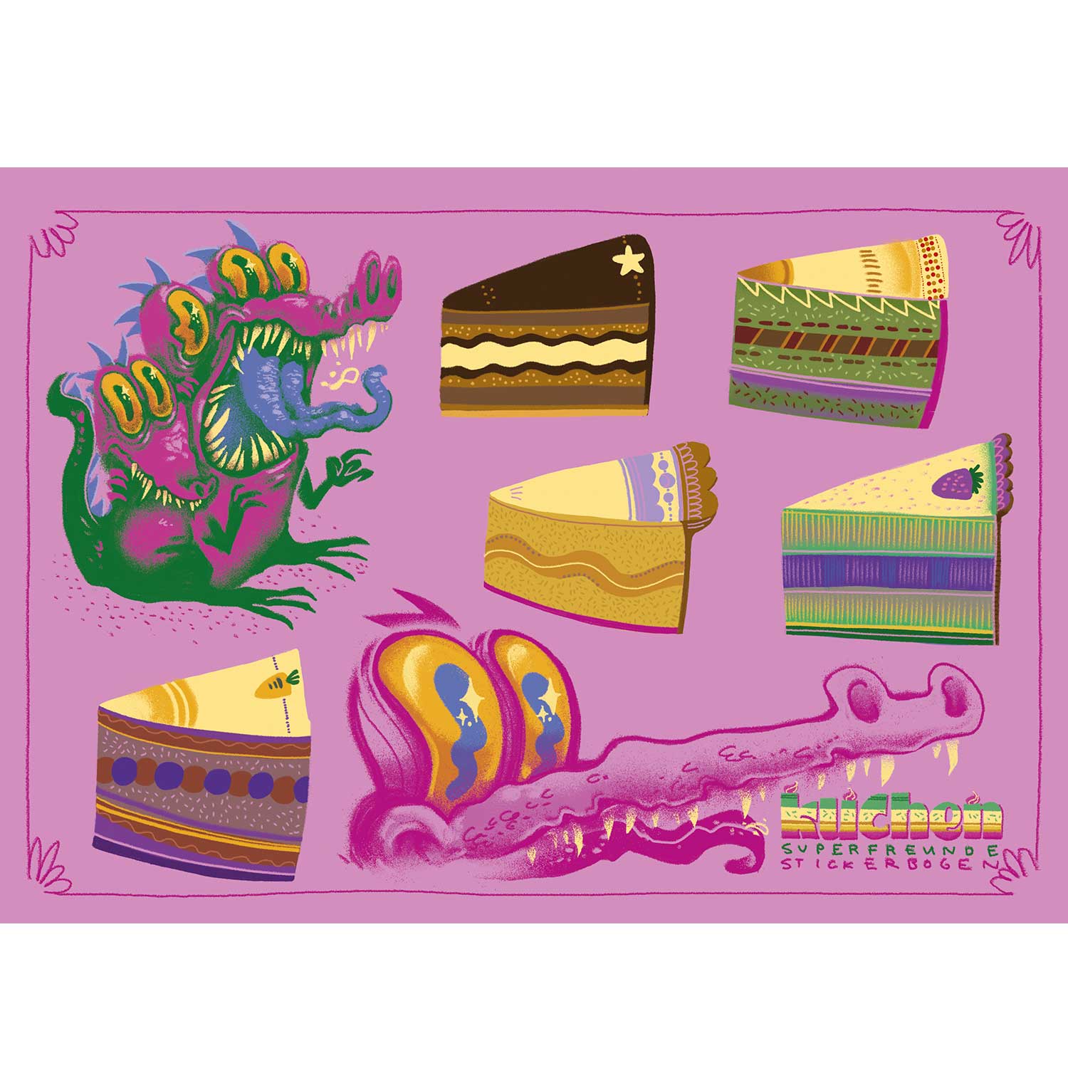 Kuchen, Stickerbogen
