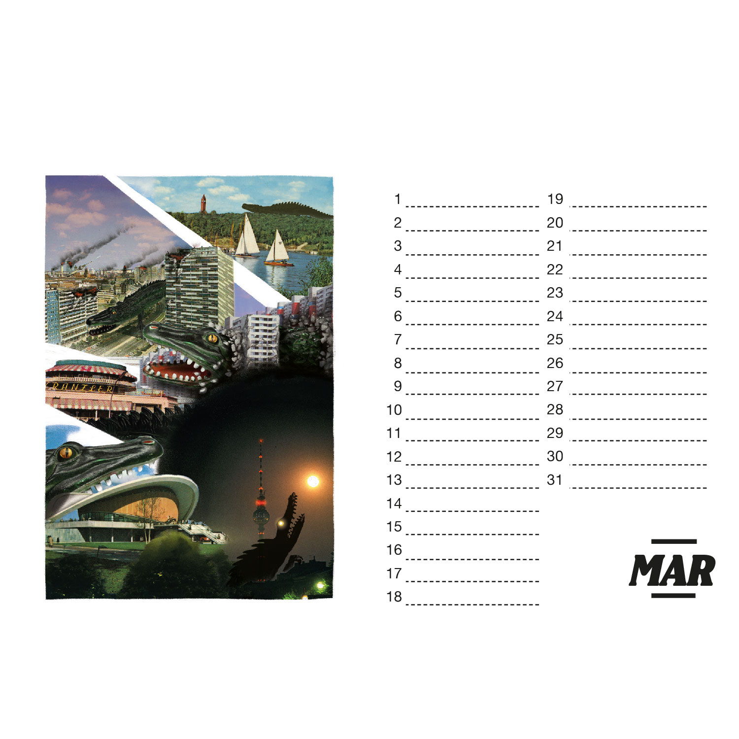 Kalender der Zerstörung, Tischkalender A5 Querformat