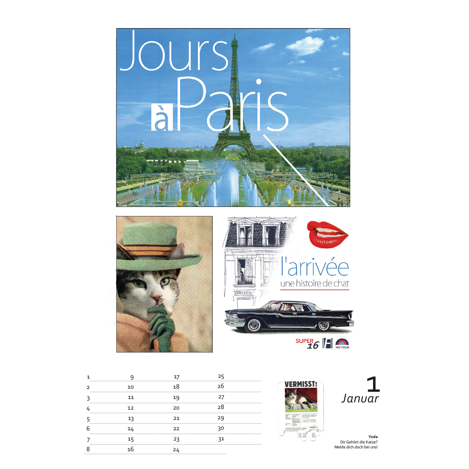 Streuner 4, immerwährender Kalender A4