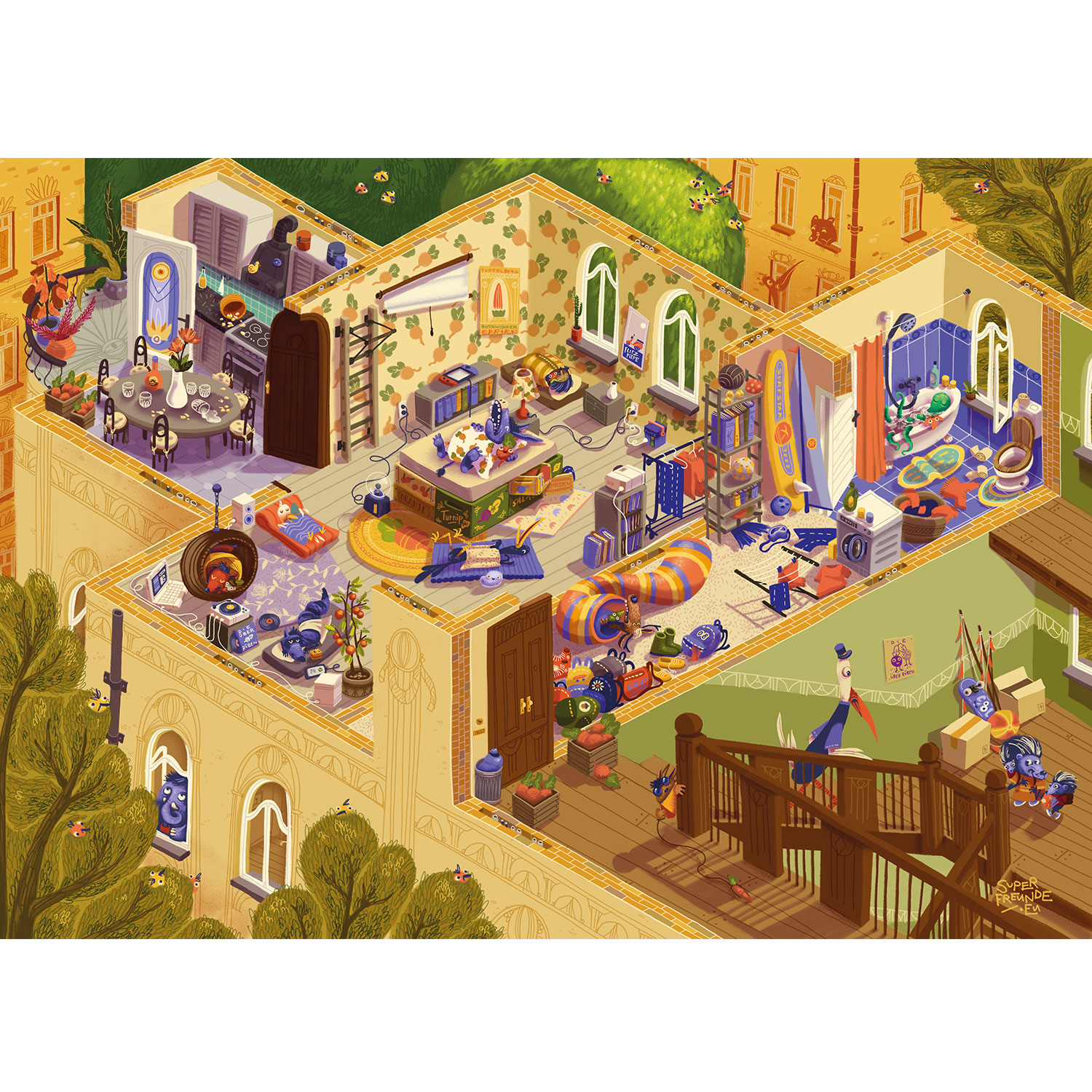 Flora Famosa-die Wohnung, Plakat A3
