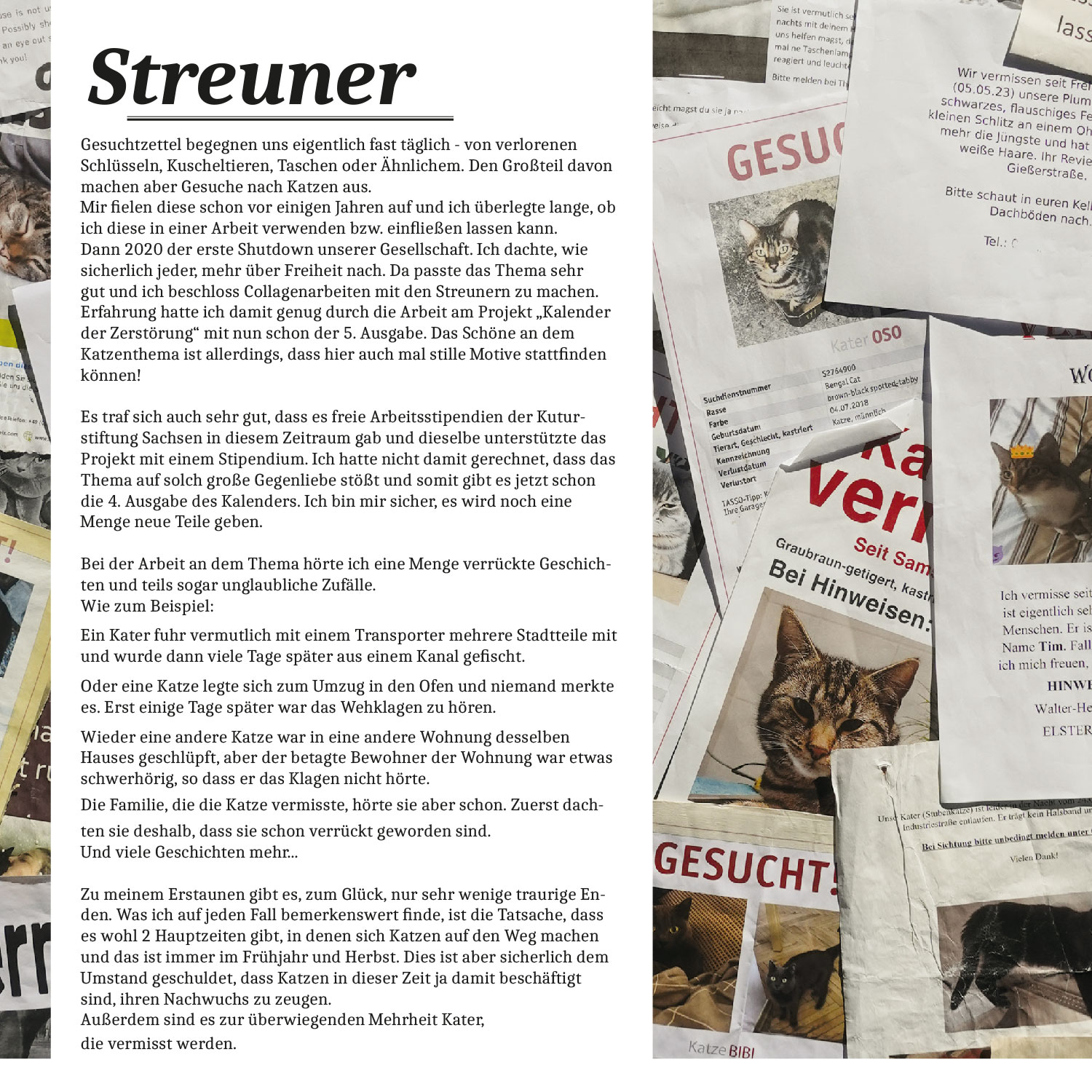Streuner 4, immerwährender Kalender A4