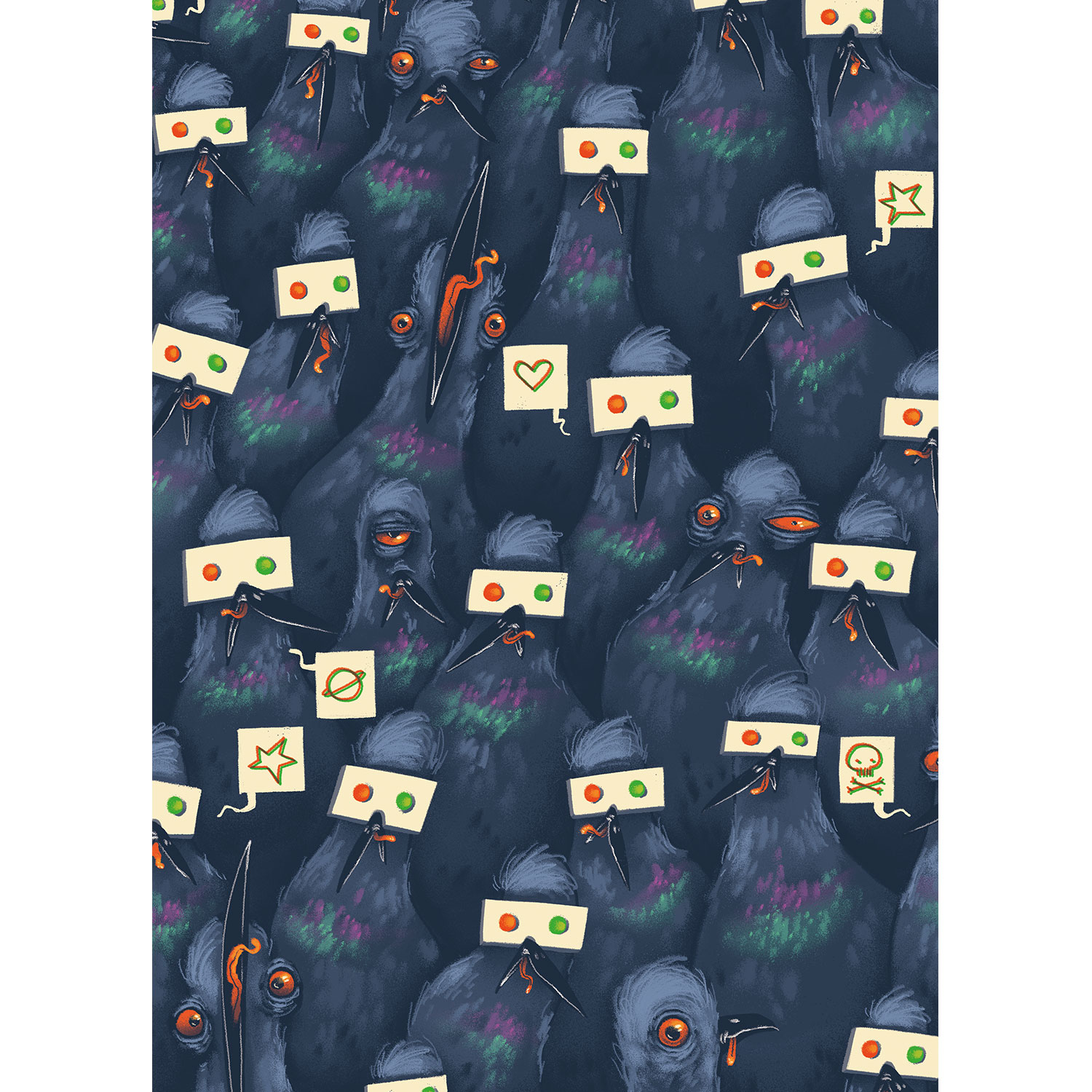 3D Flamingos, Postkarte