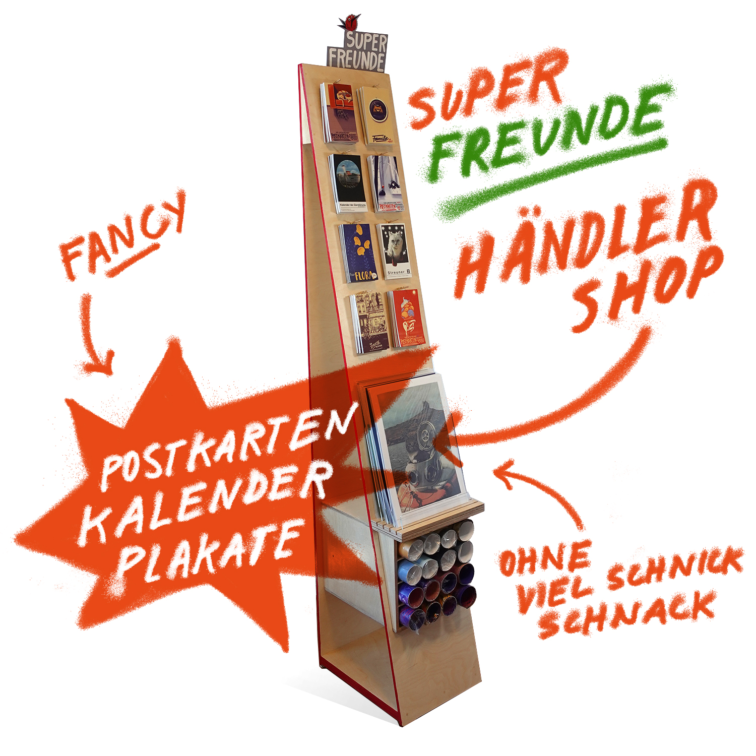 Superfreunde Aufsteller für Händler