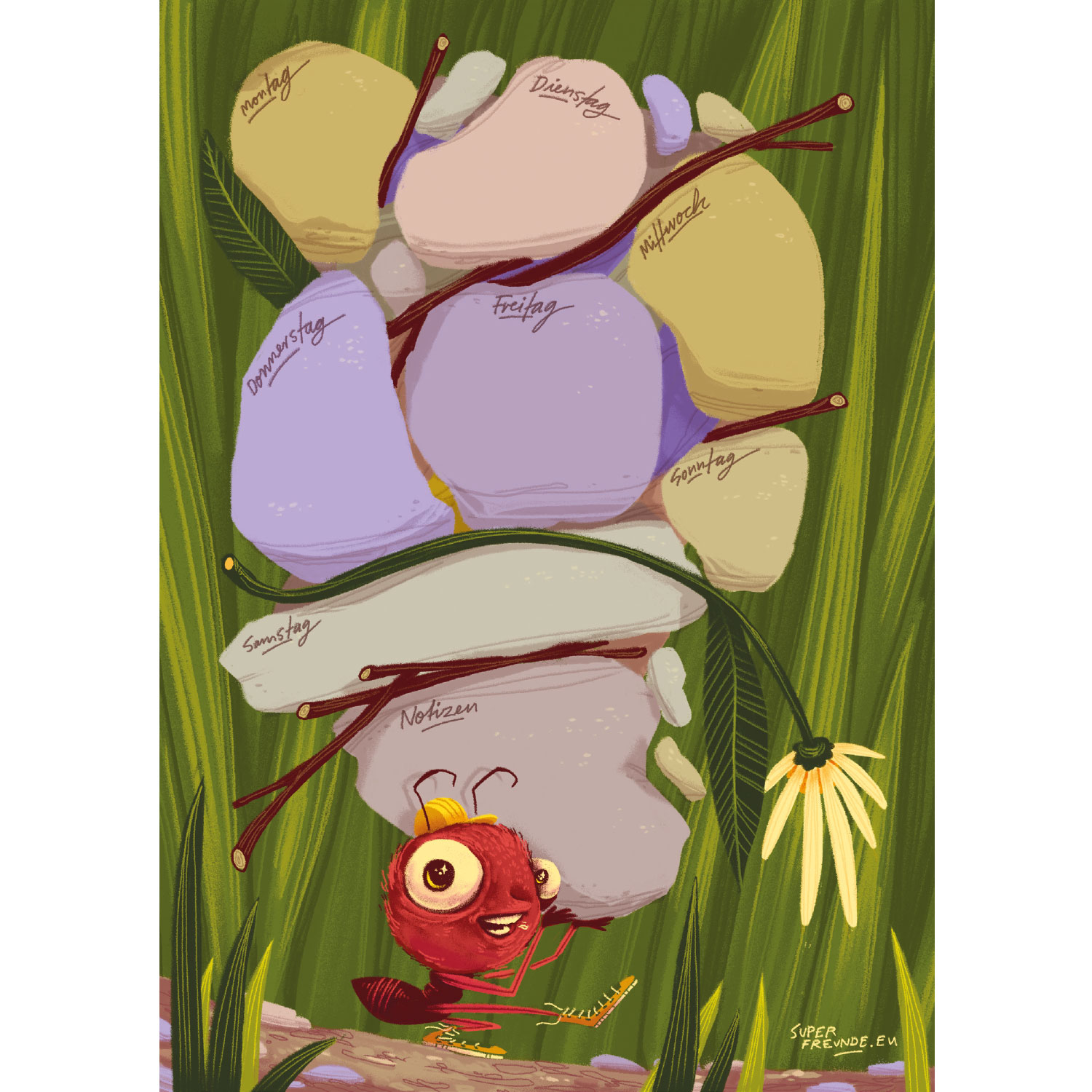 Der Wochenplaner, Ameise, Notizblock a5, 50 Blatt