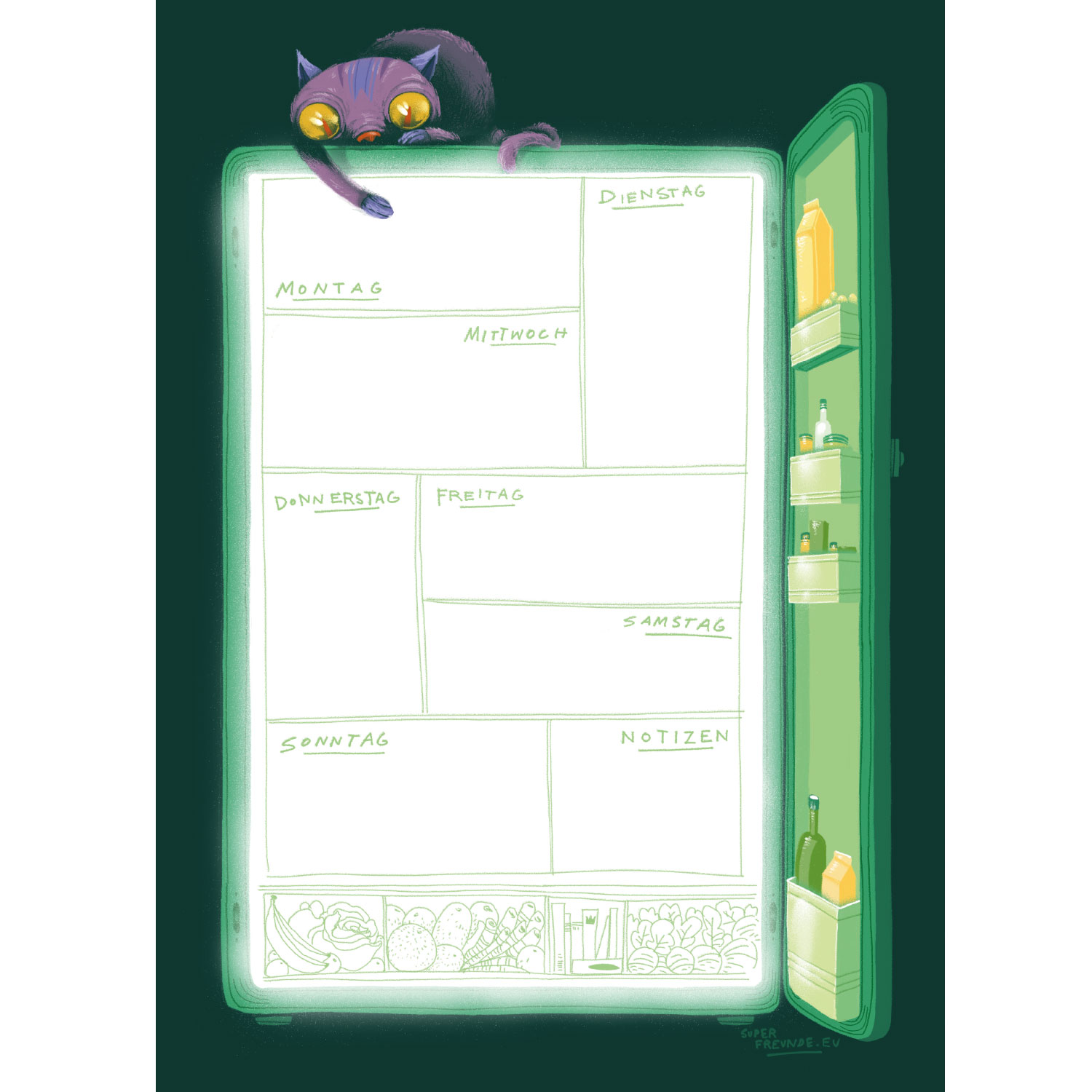 Der Wochenplaner, Küche, Notizblock a4, 50 Blatt