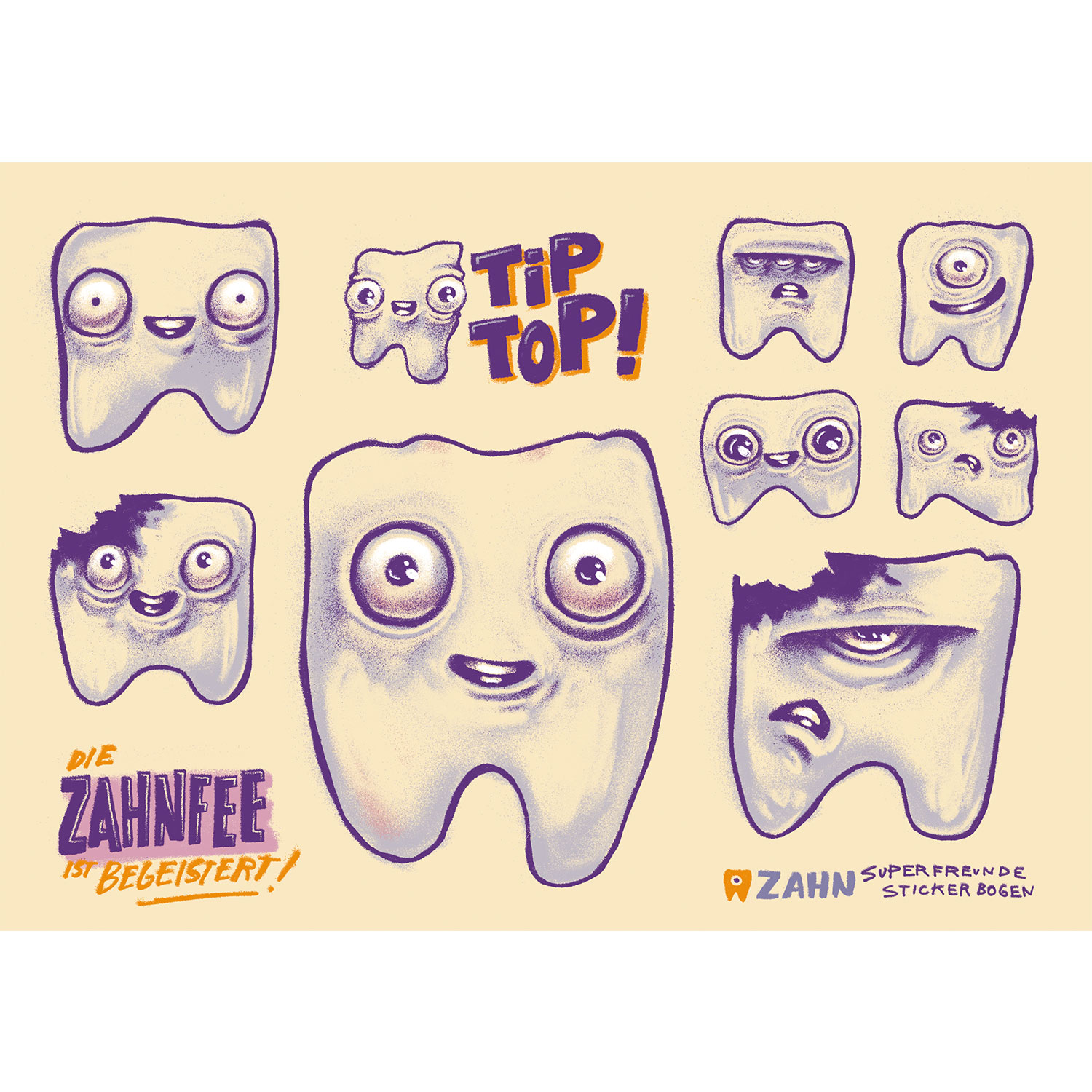der Zahn, Stickerbogen