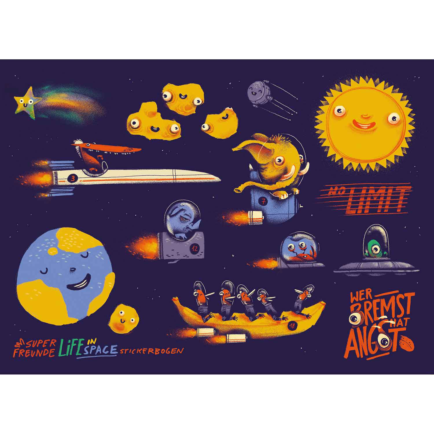 Life in Space, Stickerbogen
