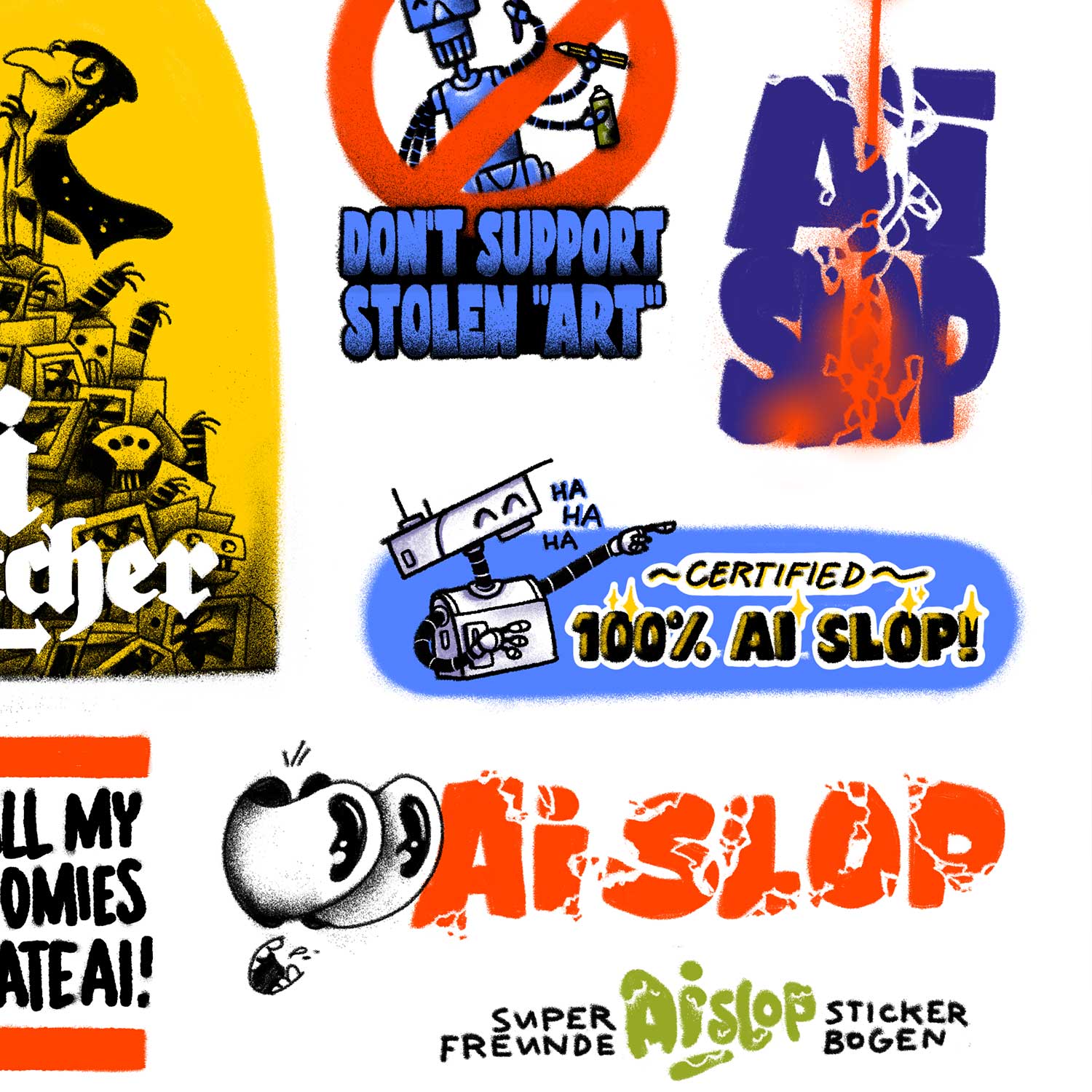 Ai Slop, Stickerbogen