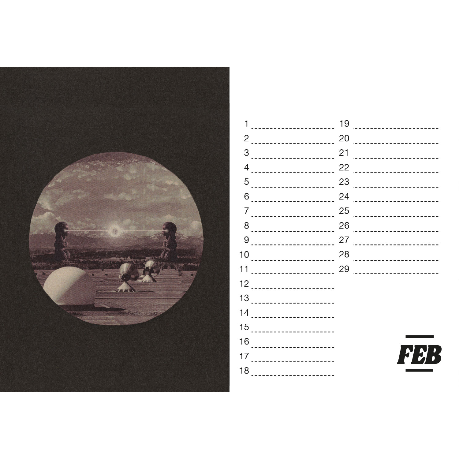 Kalender der Zerstörung, Tischkalender A5 Querformat