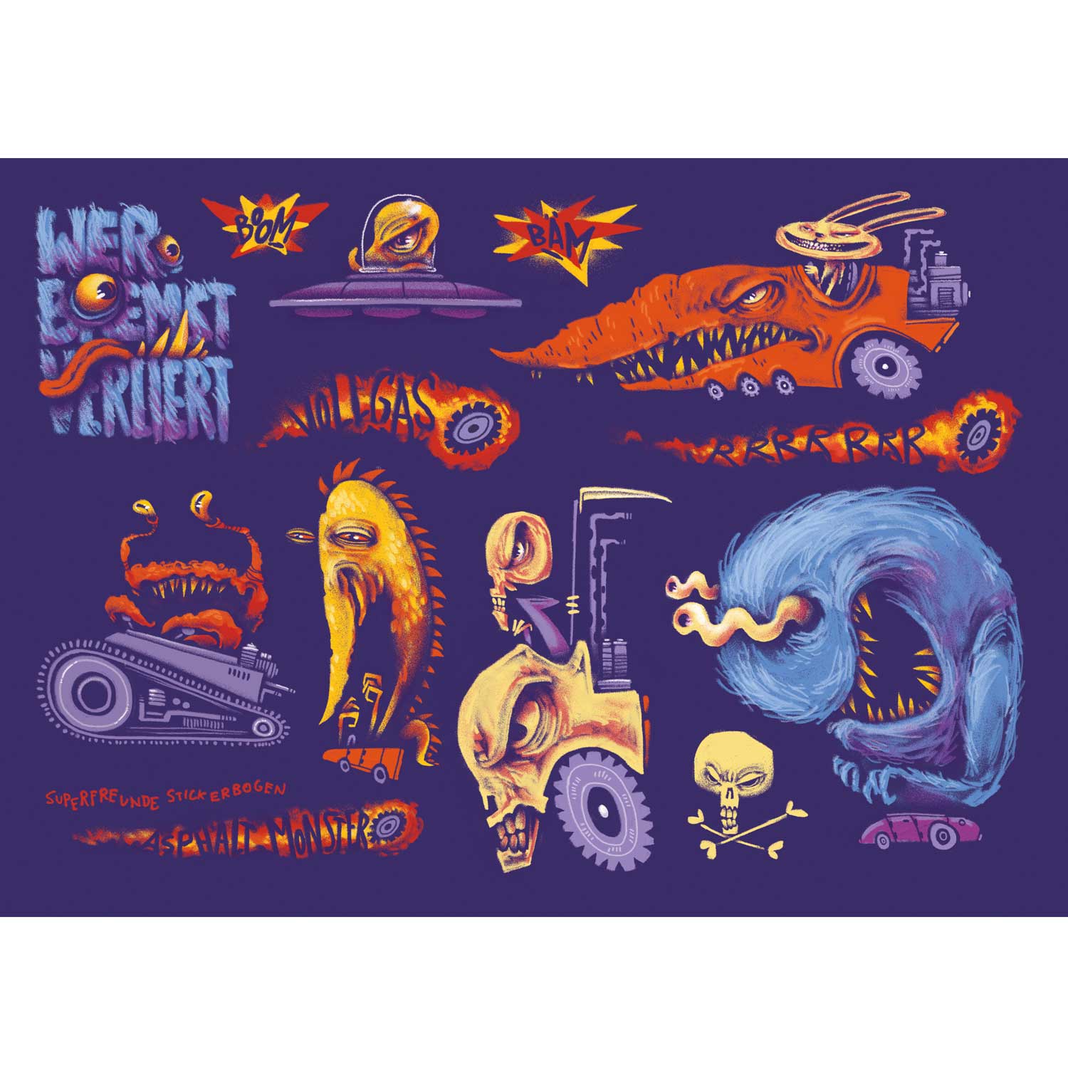 Asphaltmonster, Stickerbogen