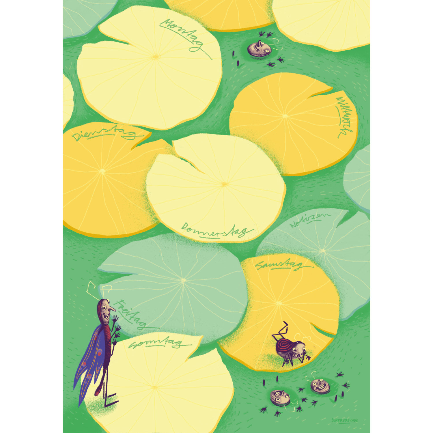 Der Wochenplaner, am Seen, Notizblock a4, 50 Blatt