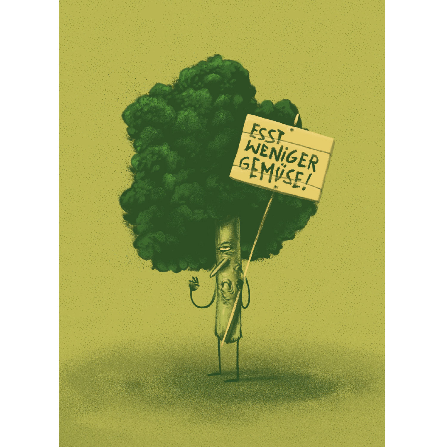 Besorgtes Gemüse, Postkarte