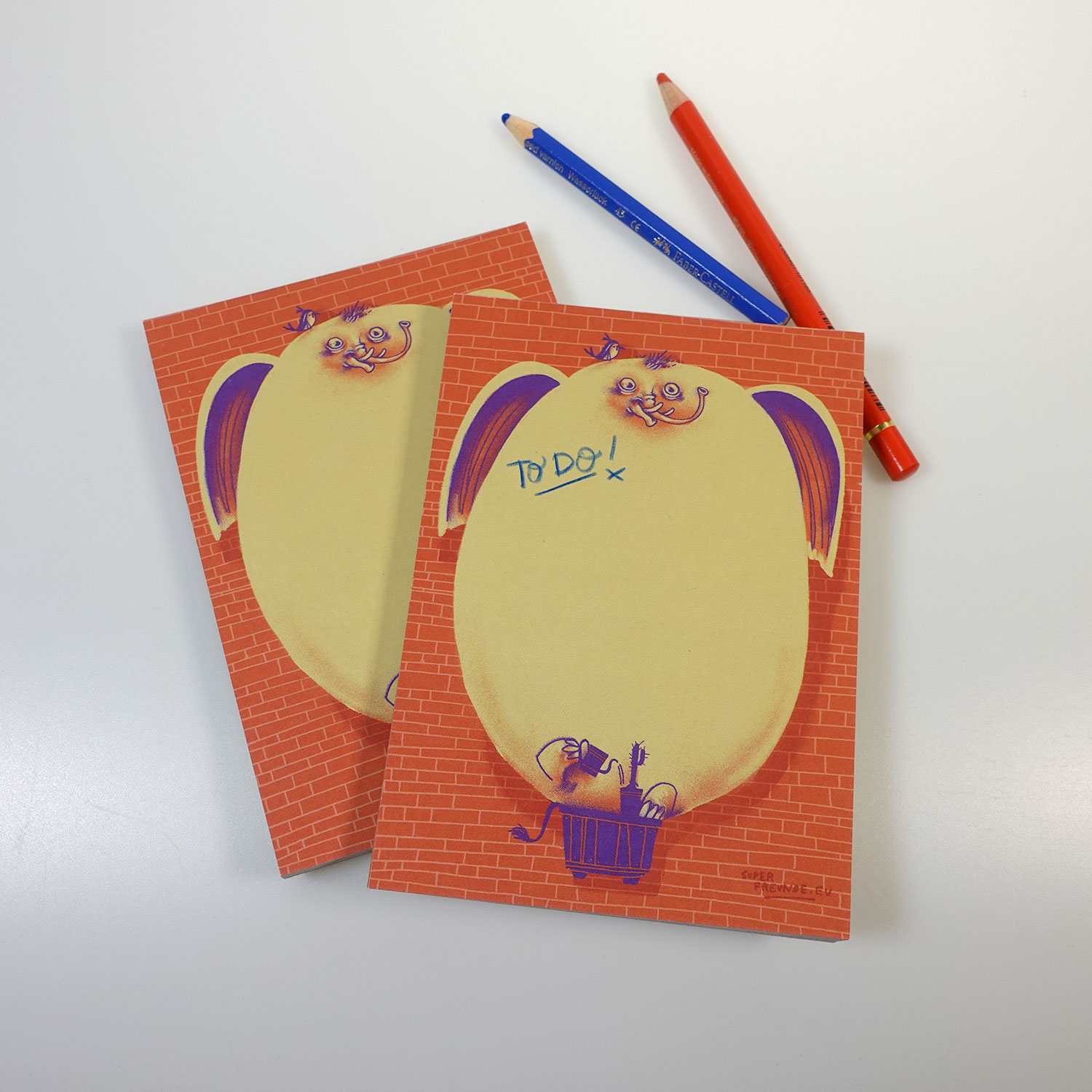 Der Elefant auf dem Balkon, Notizblock A6 50 Blatt